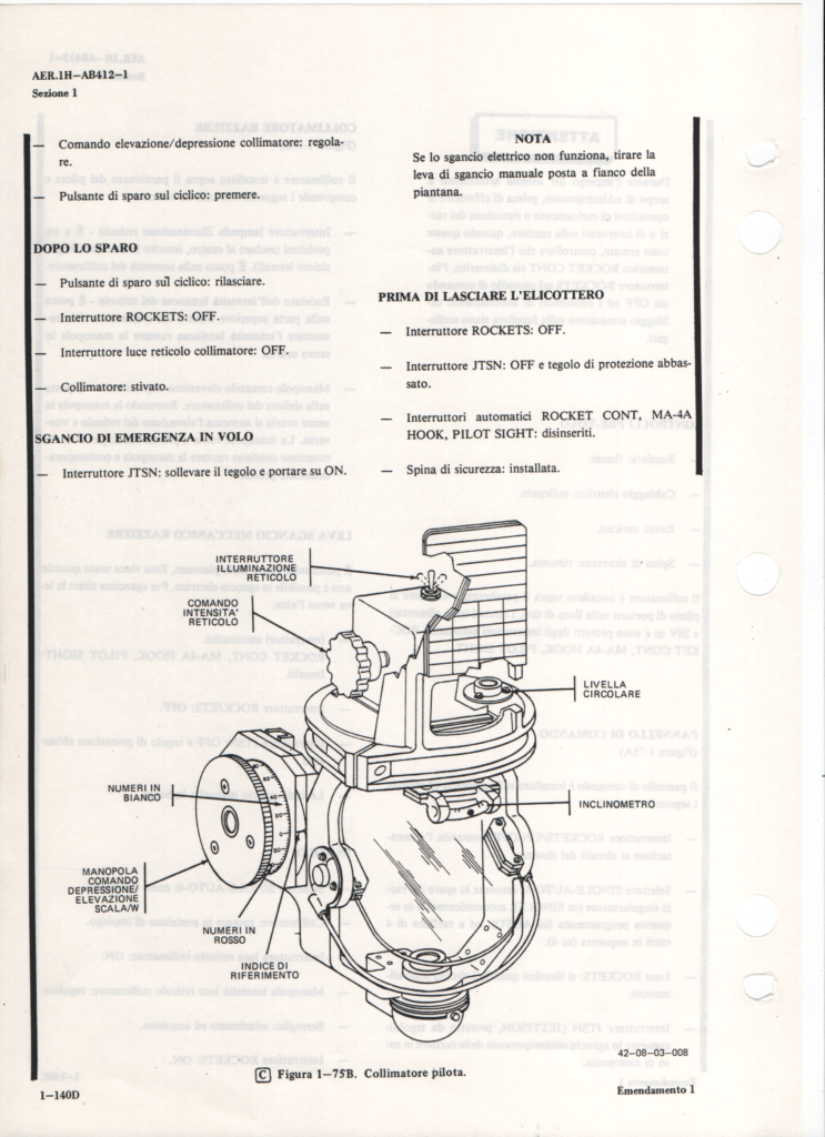 collimatore pilota ab 412 augusta bell