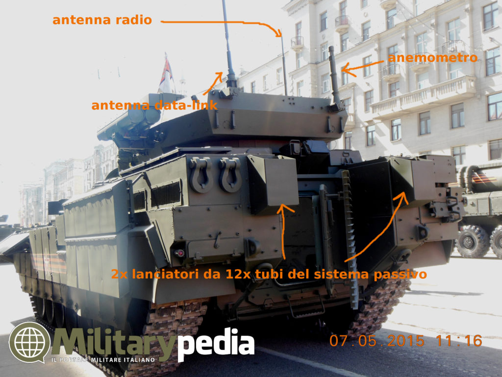 Infografia su sensoristica del T-15 Armata.